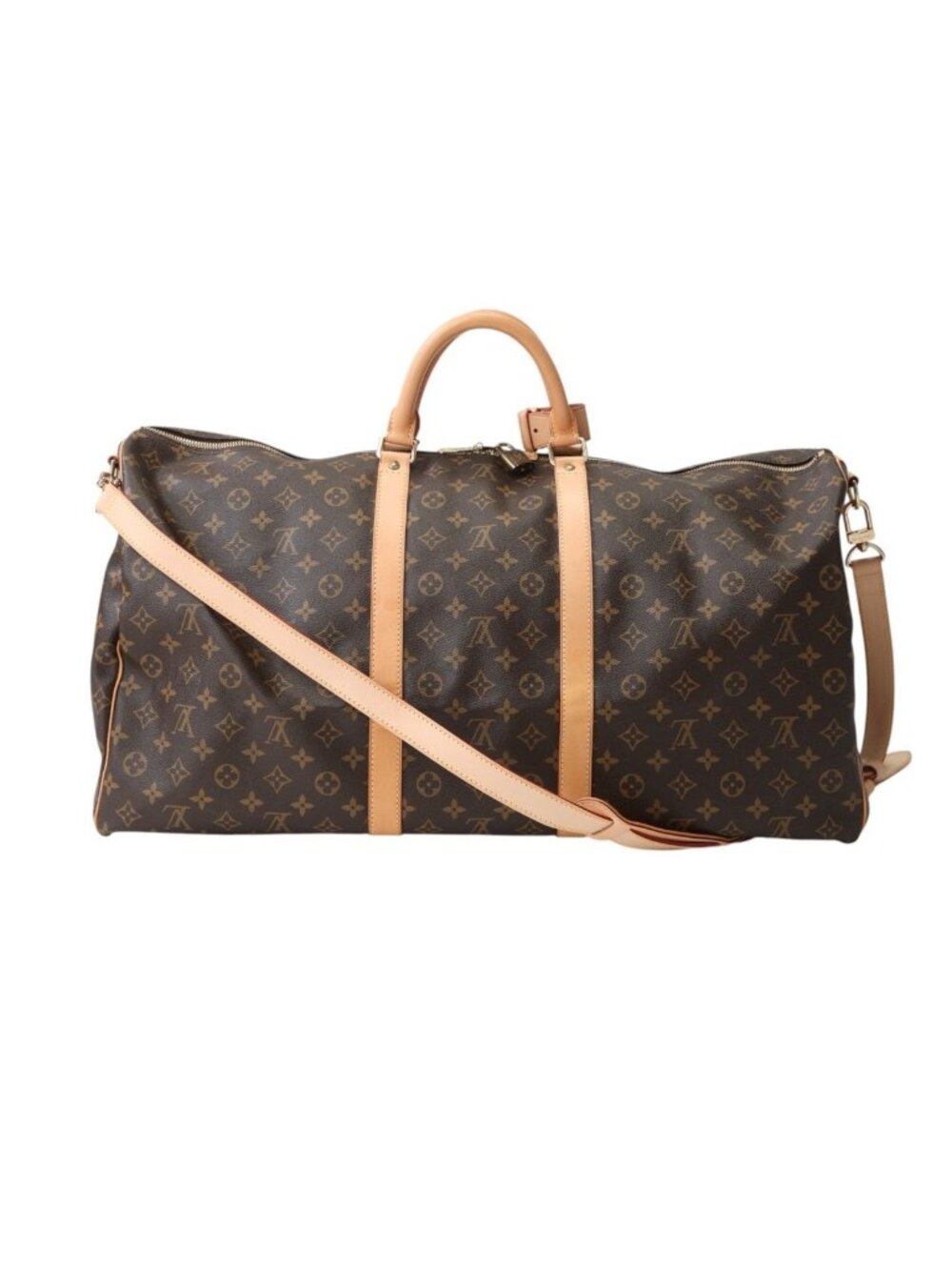 Louis Vuitton Monogram Keepall Bandouliere 60 Boston Bag Brown